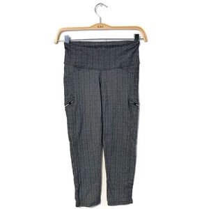 Athleta Gray Herringbone Static Drifter Capri Leggings Women's size XS XSmall